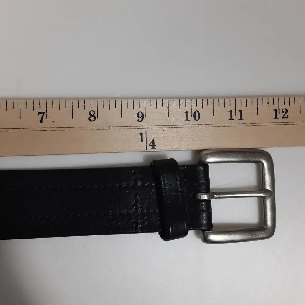 Eddie Bauer Genuine Leather Black Belt Brass Buckle Mens 40 Utility Minimal